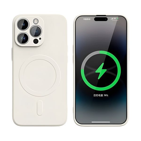 Чехол WOO Liquid Silicone Magsafe для iPhone 16 Pro, бежевый WOOLSCMIP16PBG фото