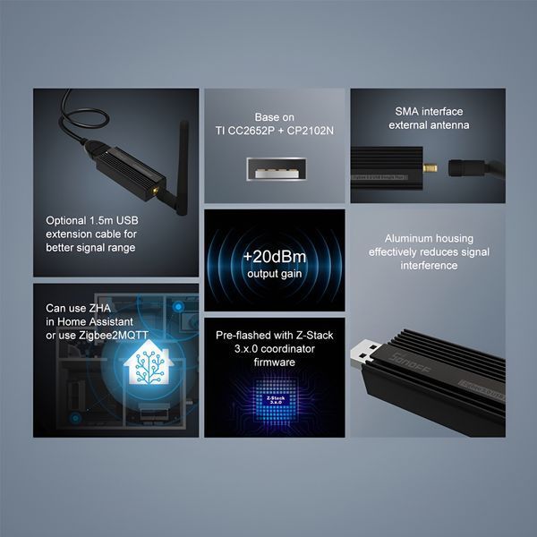 Sonoff Zigbee 3.0 USB Dongle Plus ZBDongle-P 9888010100046 foto