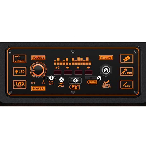 Динамик Jokade Party JD032, 20 Вт, 8 дюймов, аккумулятор 2400 мАч, черный JD032 фото