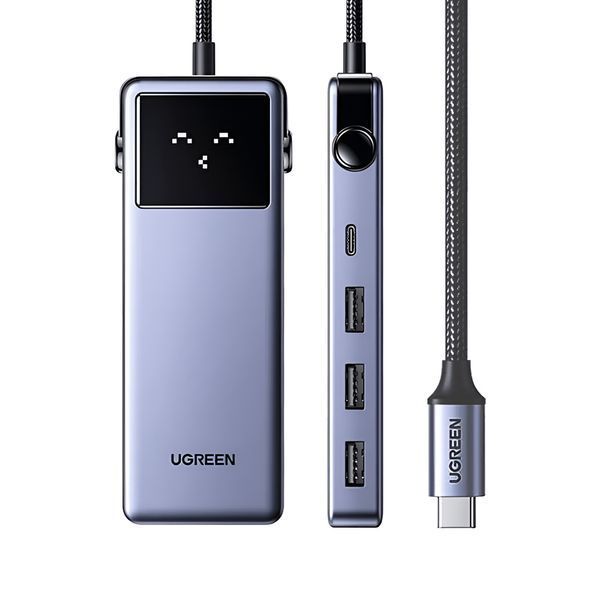 UGREEN HUB 7 в 1 Type-C &mdash; 1*HDMI 4K @ 60 Гц + 2*USB-A 3.0 + 1*USB-A 2.0 + 1*USB-C + LAN 100 Вт PD | CM888, &laquo;серый космос&raquo; 45155 фото