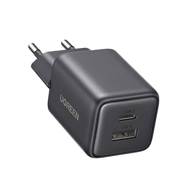 Настенное зарядное устройство UGREEN GaN 1*USB-A, 1*Type-C, 20 Вт QC3.0, X514, черный 65737 фото