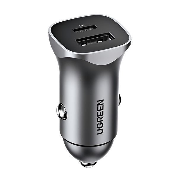 UGREEN Car Charger 1*USB-A+Type-C Aluminum 3A 30W, Grey 40858 foto