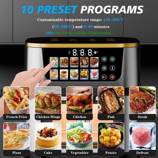 Teska Air Fryer TK-21S-3, Transparent Window, 10L, 1400W, Steel TK-21S-3 foto
