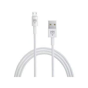 Helmet Cable USB to Micro-USB Basic 2.1A 1m, White HMT-CUMBWH foto