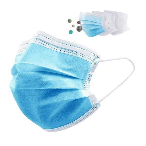 Helmet Disposable Face Mask, 3 layers, Blue. 50pcs/box/ Masca faciala de unica folosinta. Albastra HMT-DFM3LBL50 foto