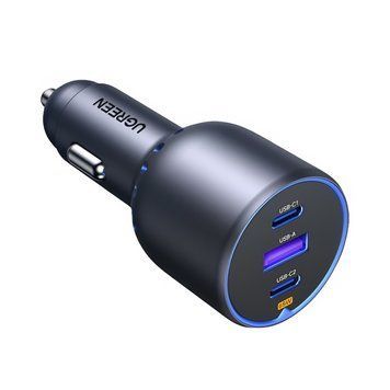 Автомобильное зарядное устройство UGREEN 2*Type-C+1*USB-A Алюминий 3A 75 Вт, серый 35024 фото