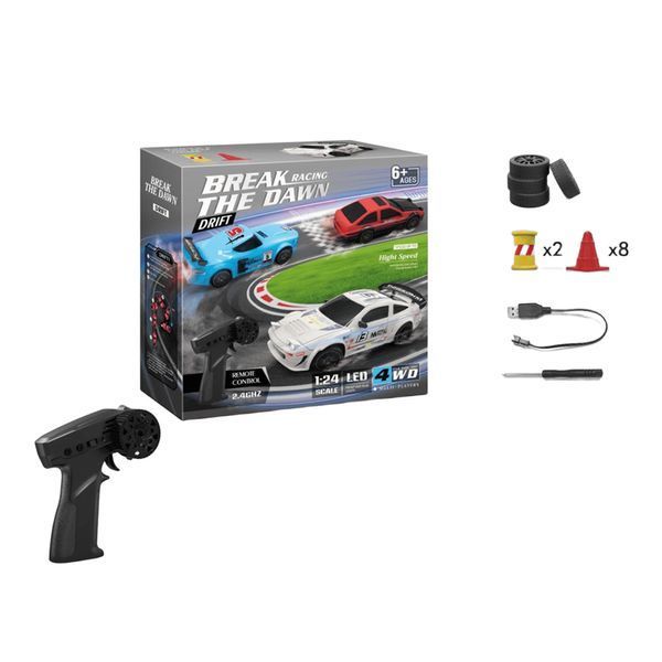 RC Drift Car Scale 1:24, 4WD, 2,4GHZ, White RCDCSRCGR124 foto