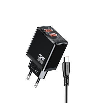Jokade Wall Charger 1*USB-A 5A, 20 Вт с кабелем Type-C JB088, черный JB088/ фото