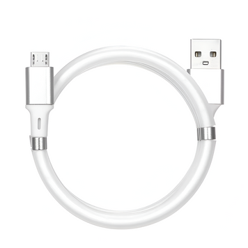 Helmet Cable USB to Micro USB With Magnetic Organizer 1m, White HLTCUMMOWH foto