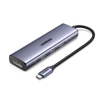 UGREEN HUB 5in1 Type-C to DP 1. 4K@60Hz + 3*USB 3.0 + USB Type-C + PD 100W | CM511, Gray 75642 foto
