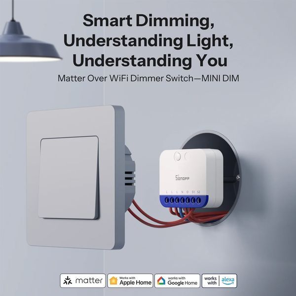 Sonoff Matter Over Wi-Fi Smart Dimmer Switch MINI Extreme MINI-DIM 6979033600003 foto