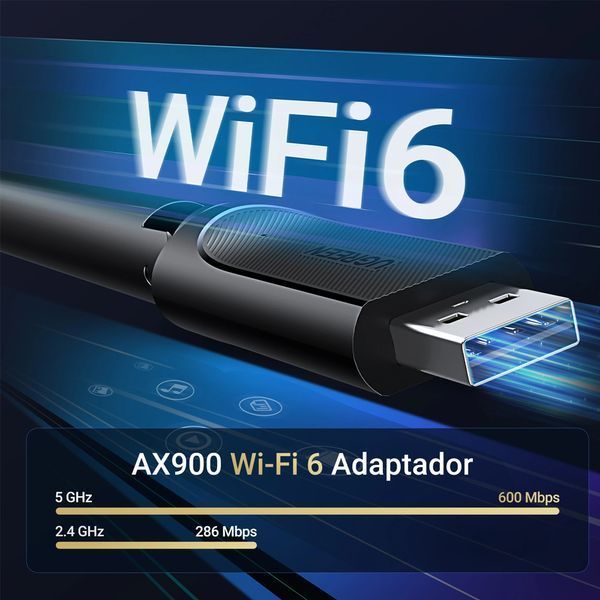 UGREEN AX900 USB-адаптер Wi-Fi с высоким коэффициентом усиления | CM763 35265 фото