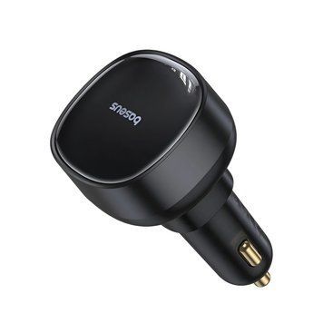 Автомобильное зарядное устройство Baseus Retractable Enjoyment Pro Type-C с кабелем 60 Вт кластер, черный C00057800111-00 фото