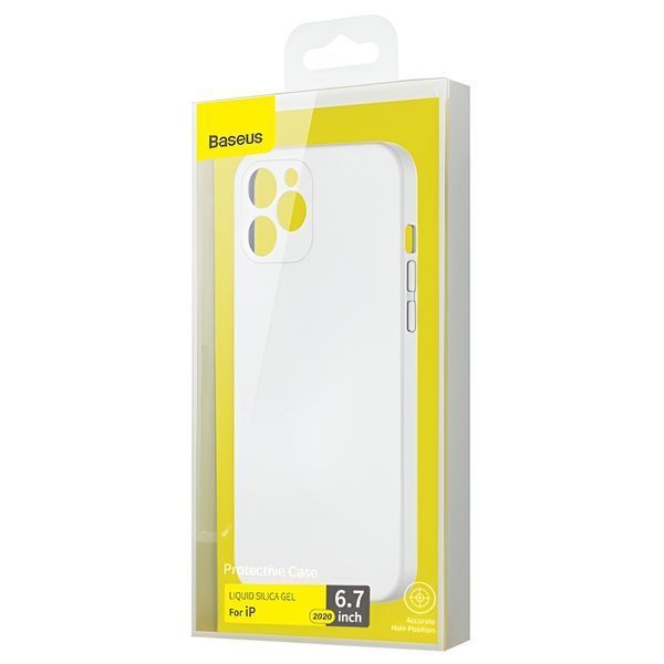 Baseus Case Liquid Silicone Gel Protective iPhone 12 Pro, White _ WIAPIPH61P-YT02 фото
