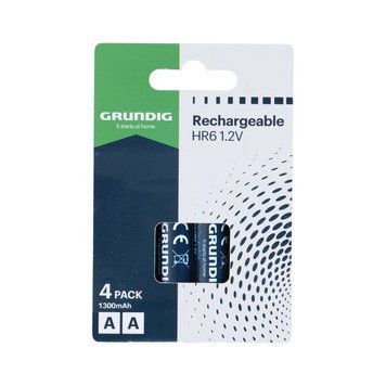 GRUNDIG Rechargeable Battery AA/LR6 1300mAh 1.2V 4pcs Pack Shrink 871125242506 foto