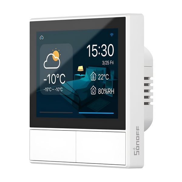 Двухканальный настенный переключатель Sonoff Wi-Fi NSPanel (нейтральный провод), белый 6920075777703 фото