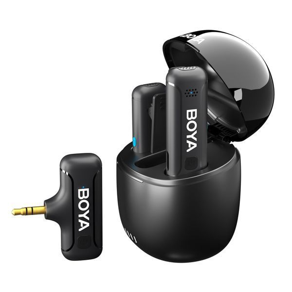 Boya Wireless Microphone 2.4GHz Dual-Channel System with Charging Case (BY-WM3T-U2), 3,0 Jack, Black BY-WM3T-M2 foto