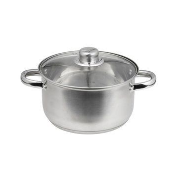 Domotti, Pot With Lid, Santo, 18 Cm, 2.1 L Stainless Steel, Tempered Glass 60832 foto