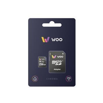 WOO MicroSD Card UHS-I (U3) (V30) + SD Adapter, Chroma, 256 GB WSDCU3V30CH256GB foto