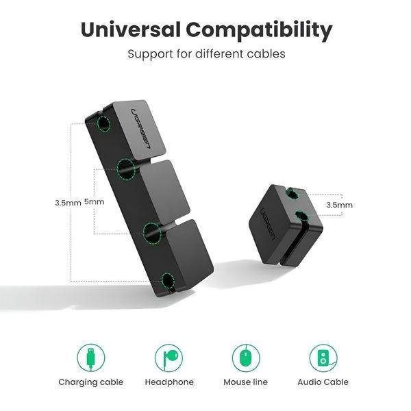 UGREEN Cable Organizer 3+1, Black 70585 foto