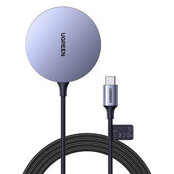 Беспроводное магнитное зарядное устройство UGREEN для iPhone, 15 Вт CD245, серый 30233 фото