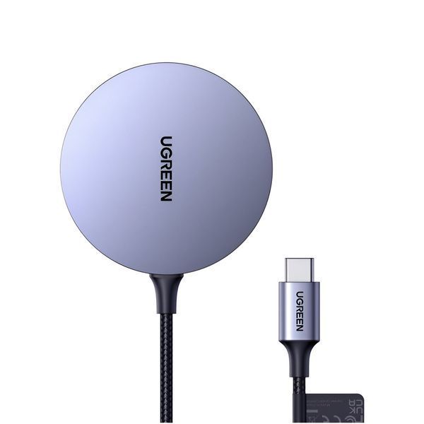 UGREEN Wireless Magnetic Charger for iPhone 15W CD245, Grey 30233 foto