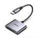 UGREEN Card Reader USB-C to SD/TF + USB 2.0 | CM387, Gray 80798 foto 1