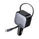 UGREEN Автомобильное зарядное устройство 1*Type-C+1*USB-A с втягивающимся кабелем Type-C, 60 Вт, черный | EC602 55212B фото 2