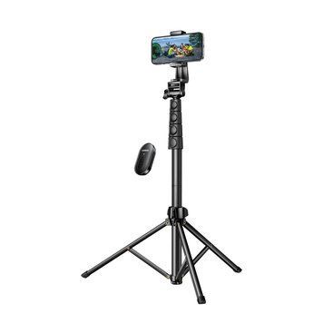UGREEN Phone Tripod Selfie Stick with Bluetooth Remote Control, 100% Aluminum Metal, Foldable, Lightweight, 170cm, Black 15609 foto