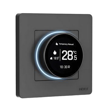 Интеллектуальный термостат Moes ZigBee Star Ring, регулятор температуры, электрический подогрев пола, 16 А, серый ZHT-SR-GB-GY-MS фото