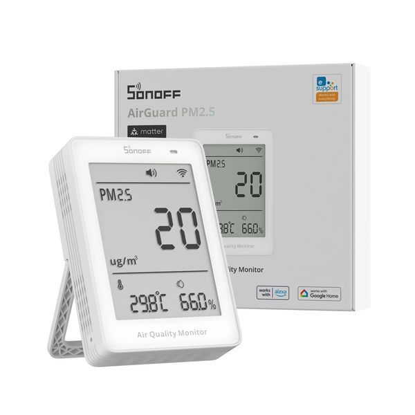 Sonoff Matter Over Wi-Fi Air Quality Monitor AirGuard PM2.5 / PM10 (SAWF-07P) 6920075743265 foto