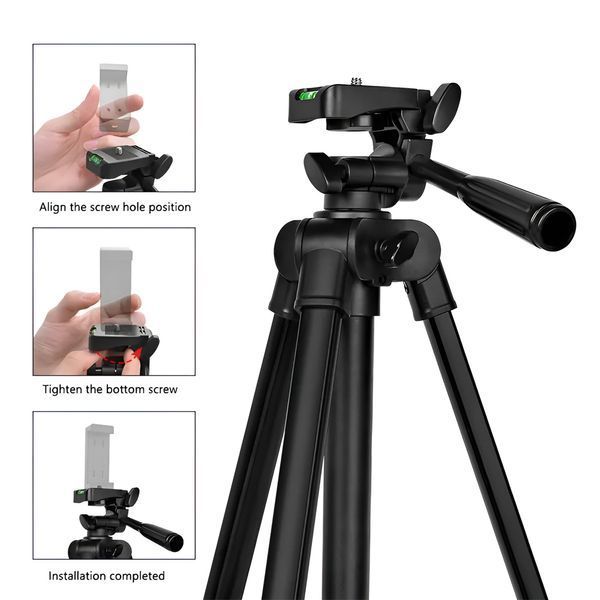 Штатив для фотосъемки Professional, алюминий, 125 см (фиксирующая ручка, поддержка плавного хода на 360&deg;), черный F-13T F-13TBK фото