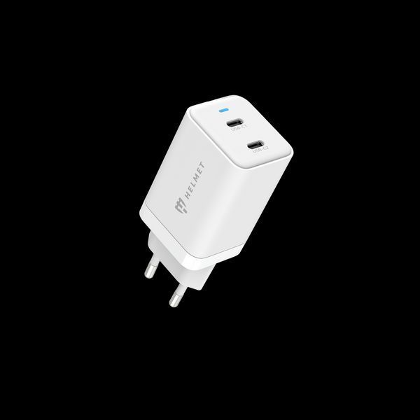 Настенное зарядное устройство для шлема GaN 2*Type-C 45 Вт, 6 А, белое HMTGANQC45WWH фото