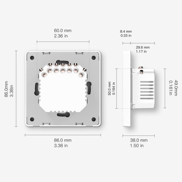 Moes Zigbee Star Ring Smart Push Button Switch 3 Gang (Neutral Required), White ZS-SR-EU3-LN-WH-MS foto