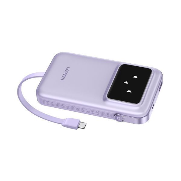 UGREEN Power Bank Uno Series 10000mAh, 30W, with Built-in USB-C Cable, Purple 35604B foto