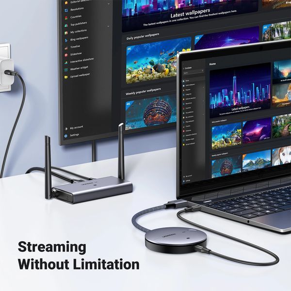 UGREEN Беспроводной передатчик и приемник HDMI 50M (4K при 30 Гц) | CM586, серый 90909A фото