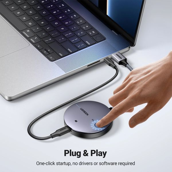 UGREEN Беспроводной передатчик и приемник HDMI 50M (4K при 30 Гц) | CM586, серый 90909A фото