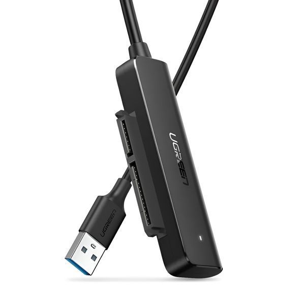 UGREEN Adapter USB-A 3.0 to 2.5" SATA III, Support UASP, S.M.A.R.T, TRIM, up to 5Gbps, 50cm CM321, Black 70609 foto