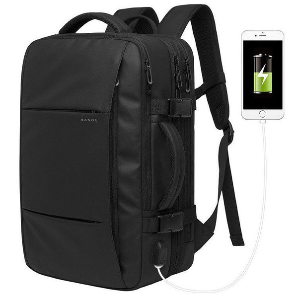 Rucsac Bange BG1908, cu USB-port, impermiabil, negru ID999MARKET_5817976 foto