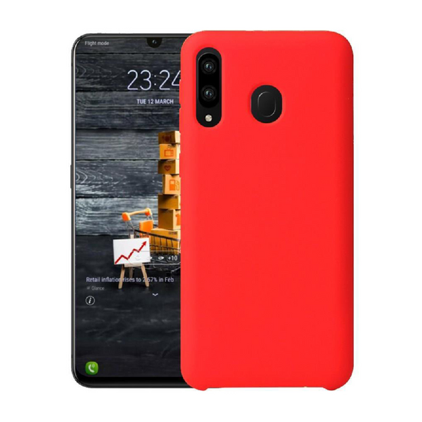 Helmet Case Liquid Silicone Grid Samsung A20S, Красный HMT-CLISSA20SGRD. фото