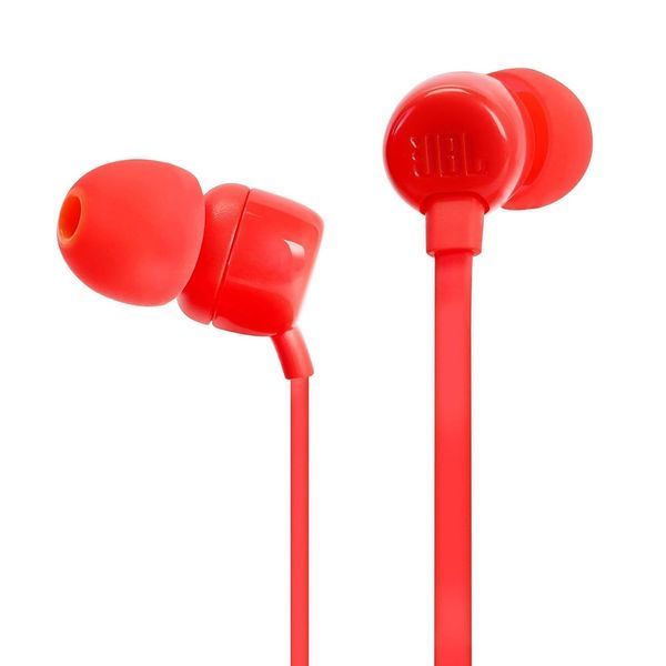 JBL Earphones 3.5mm with Mic Tune 110, Red JBLT110RED foto
