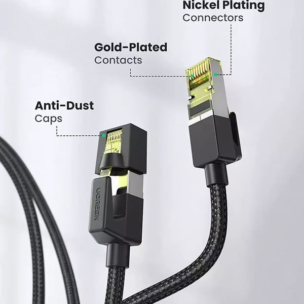UGREEN Cat7 Round Ethernet Cable, 10Gbps, 2m, Black 80423 foto