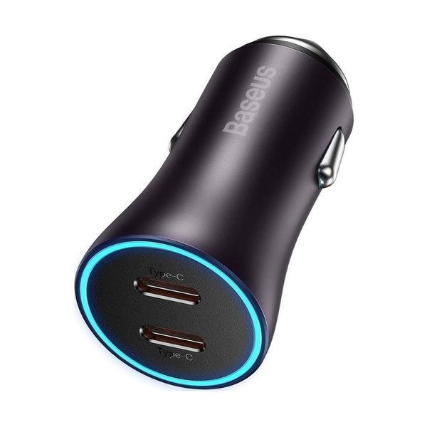 Baseus Car Charger Golden Contactor Pro 2*Type-C 40W, Grey CGJP000013 foto