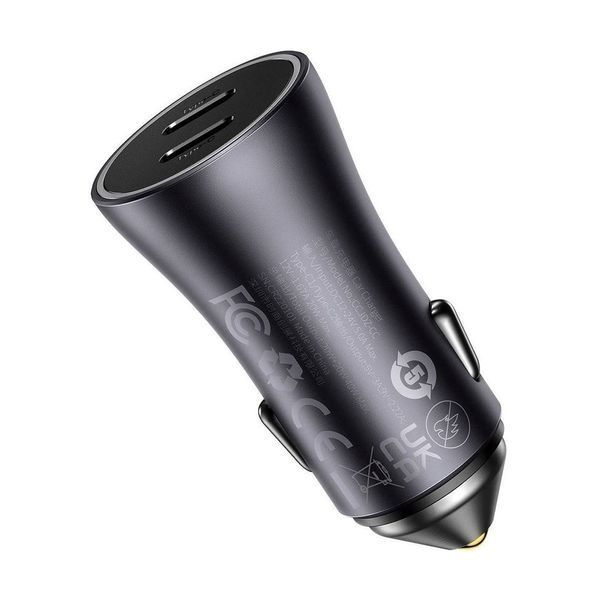 Baseus Car Charger Golden Contactor Pro 2*Type-C 40W, Grey CGJP000013 foto