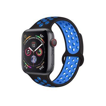 Спортивный ремешок Apple Watch Silica Gel 38/40/41 мм M/L Синий Черный SPAPWSLG40BB фото