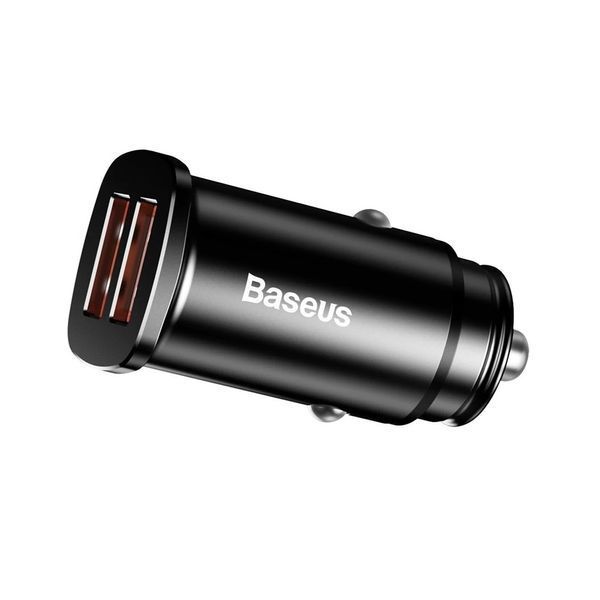 Baseus Car Charger 2xUSB Square Metal QC3.0 30W, Black CCALL-DS01 foto