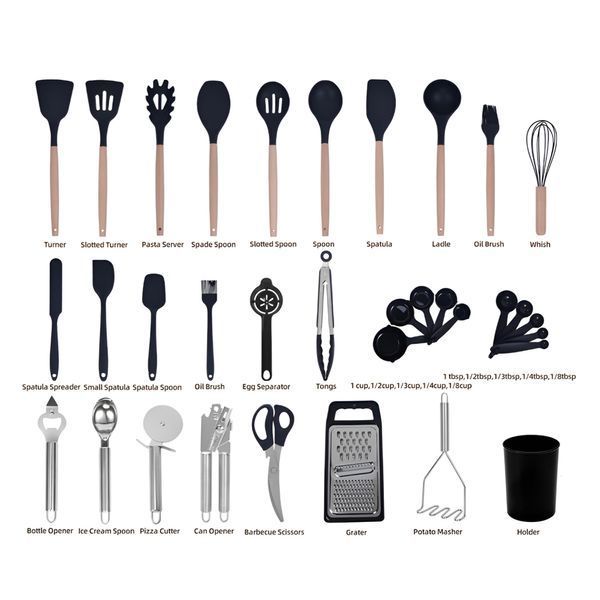 Kitchen Utensils 44 Pcs Set, Black KU44BK foto