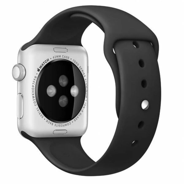 Силиконовый ремешок для Apple Watch 38/40/41mm M/L Черный SPAPWSLG40BK фото