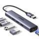 UGREEN HUB USB-A от 3.0 до 3*USB3.0+RJ45 (1000M) Ethernet-адаптер CM475, серый 60554 фото 2