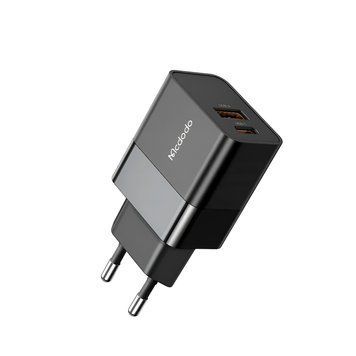 Mcdodo Wall Charger Hydrogen Series 3A 1*USB-A+1*Type-C 20W, Black CH-1951 foto